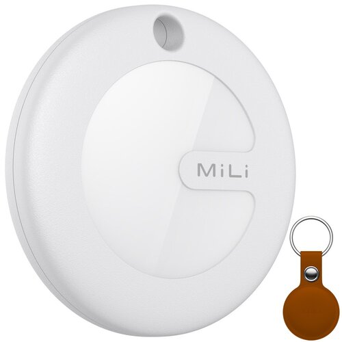 Lokalizator MILI MiTag Biały + Etui Brązowy