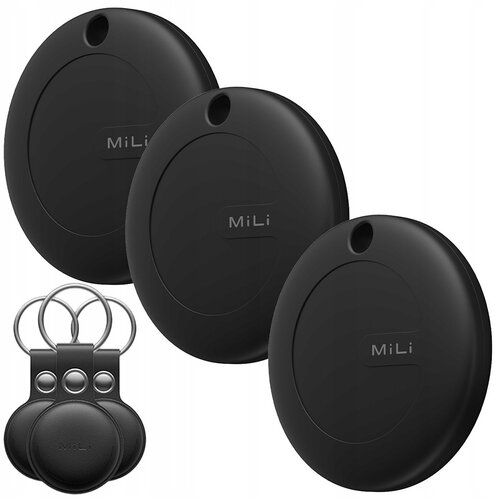 Lokalizator MILI MiTag Czarny ( 3szt.) + Etui Czarny (3 szt.)