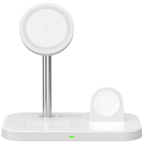 Ładowarka indukcyjna TECH-PROTECT 3w1 Trioboost 15W Biały MagSafe