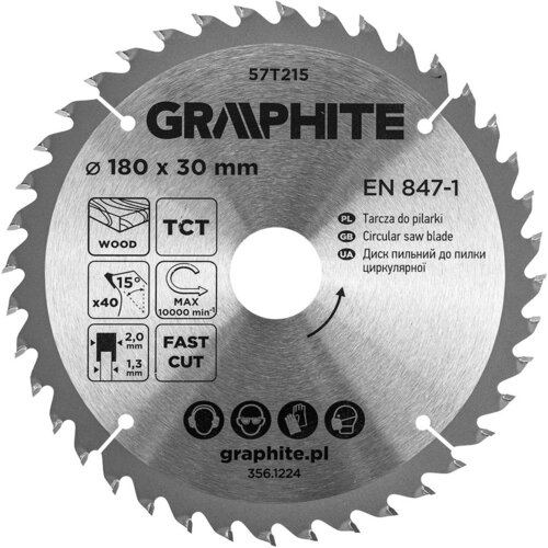 Tarcza do cięcia GRAPHITE 57T215 180 mm