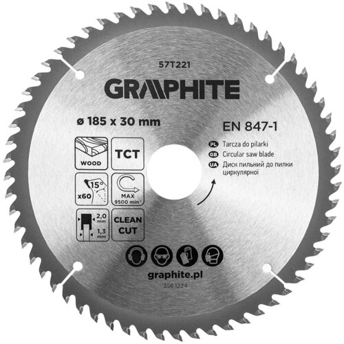 Tarcza do cięcia GRAPHITE 57T221 185 mm