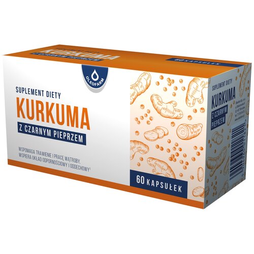 Suplement na trawienie OLEOFARM Kurkuma z czarnym pieprzem (60 kapsułek)