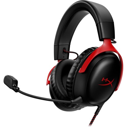 Słuchawki HYPERX Cloud III Wired Nauszne, Dźwięk przestrzenny Czarno-czerwony