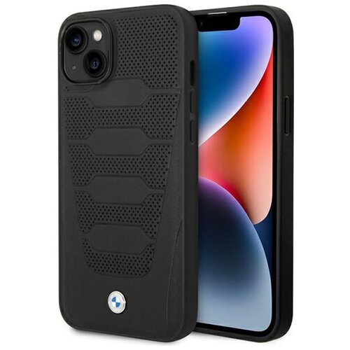 Etui BMW Leather Seats Pattern do Apple iPhone 14 Czarny