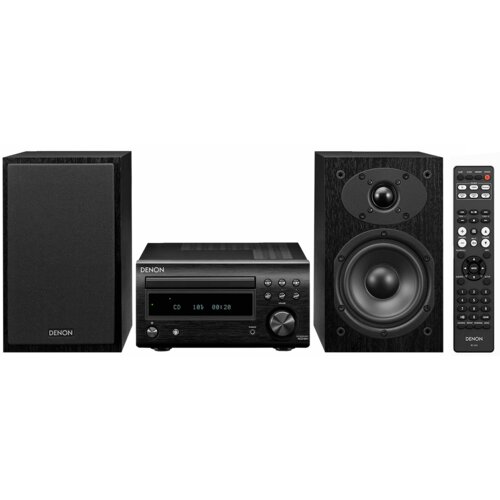 Wieża DENON D-M41 Czarna, Odtw.CD/-R/-RW/MP3, BT, Funkcja optymalizacji głośników, Regulacja niskich i wysokich tonów