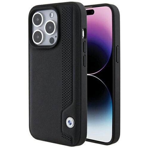 Etui BMW Leather Blue Dots do Apple iPhone 15 Pro Max Czarny