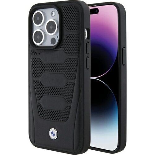 Etui BMW Leather Seats Pattern do Apple iPhone 15 Pro Max Czarny
