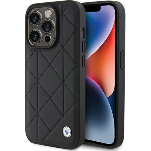 Etui BMW Leather Quilted do Apple iPhone 15 Pro Max Czarny