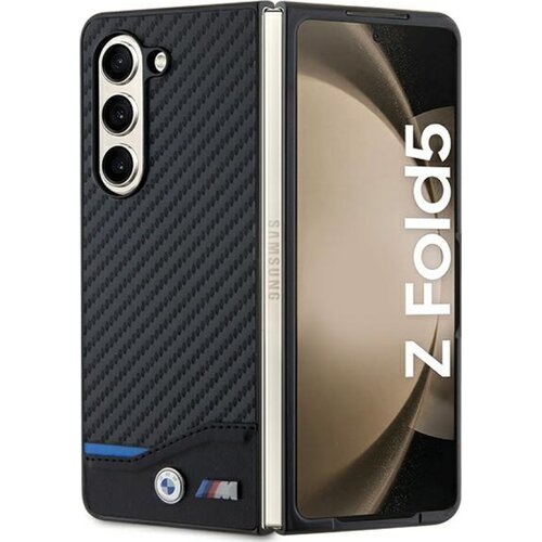 Etui BMW Leather Carbon do Samsung Galaxy Z Fold 5 Czarny