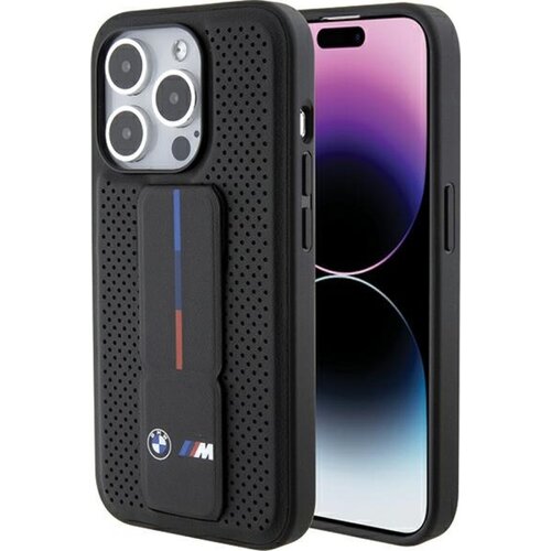 Etui BMW Grip Stand Smooth & Perforated do Apple iPhone 15 Pro Max Czarny