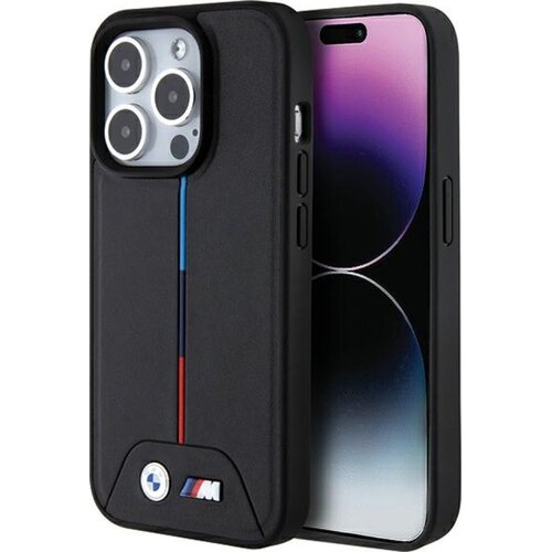 Etui BMW Quilted Tricolor MagSafe do Apple iPhone 15 Pro Czarny