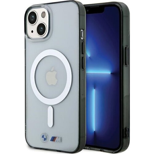 Etui BMW Silver Ring MagSafe do Apple iPhone 13/14/15 Przezroczysty