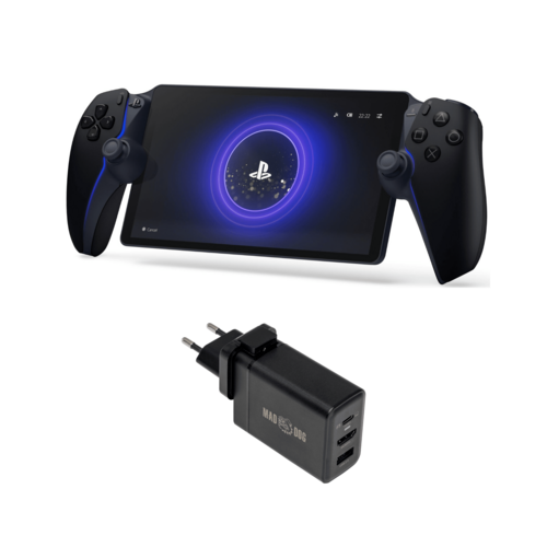 Kontroler SONY PlayStation Portal Nocna czerń + Ładowarka MAD DOG GCD600K Dock Charger TV 4K do Nintendo Switch, tabletu, telefonu