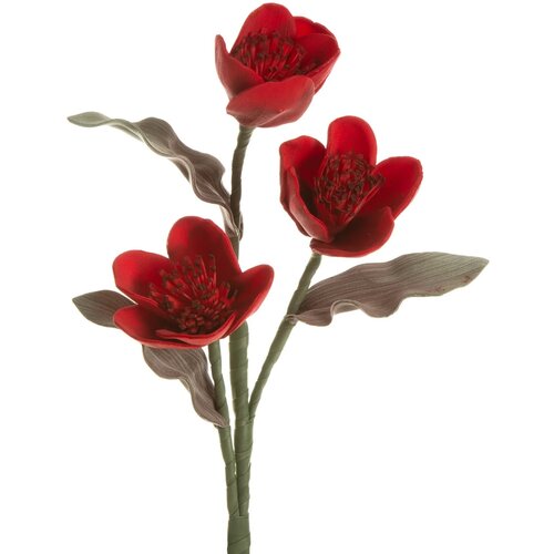Kwiat dekoracyjny EUROFIRANY Flore 373716 20 x 63 cm Czerwony
