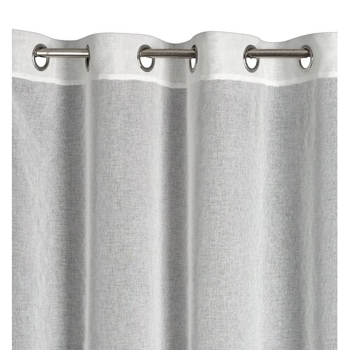 Biała firana z metalowymi przelotkami, wykonana z półprzezroczystego materiału o delikatnej fakturze. Produkt to "Firana gotowa EUROFIRANY Margaret 4 140 x 250 cm Biały".
