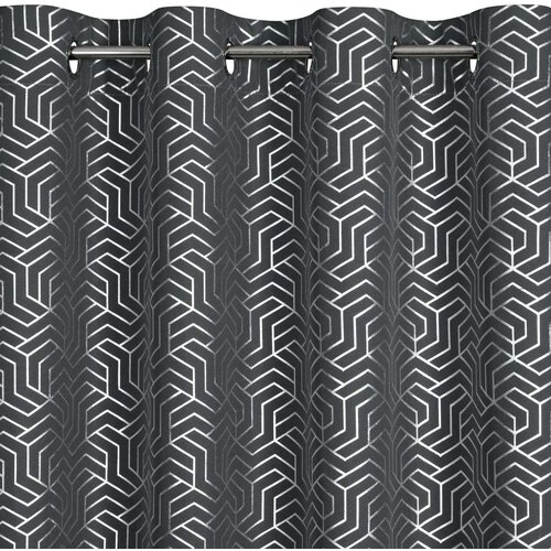 Zasłona EUROFIRANY Semi 140 x 250 cm Stalowo-srebrny