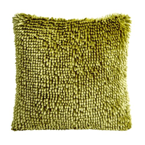 Oliwkowa poszewka o wymiarach 40 x 40 cm z kolekcji EUROFIRANY Shaggy, charakteryzująca się długim, miękkim włosiem. Produkt ma jednolity kolor i teksturę przypominającą plusz.