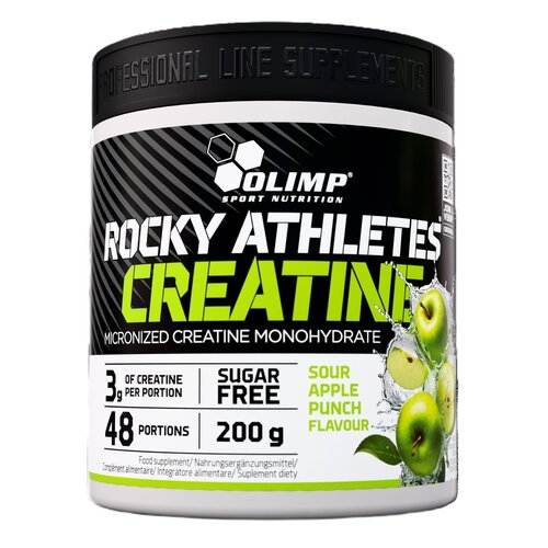 Monohydrat kreatyny OLIMP Rocky Athletes Jabłkowy (200g)