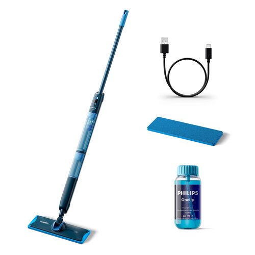 Mop elektryczny PHILIPS OneUp XV5113/01 czas pracy do 70 minut, 2x szybsze mopowanie (Bezprzewodowy)