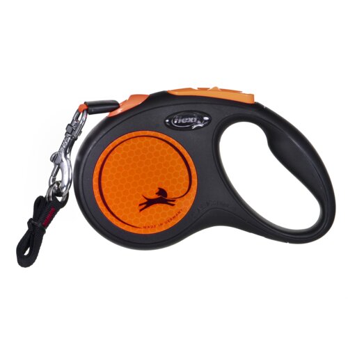 Smycz FLEXI New Neon S (5 m - 15 kg) Pomarańczowo-czarny