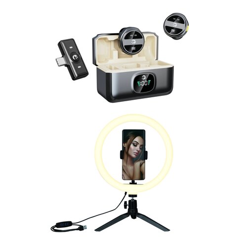 Mikrofon HAWK HW-MIC201 + Lampa pierścieniowa XLINE SF200 selfie