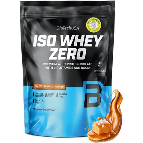 Odżywka białkowa BIOTECH Iso Whey Zero Słony karmel (454 g) Bez cukru