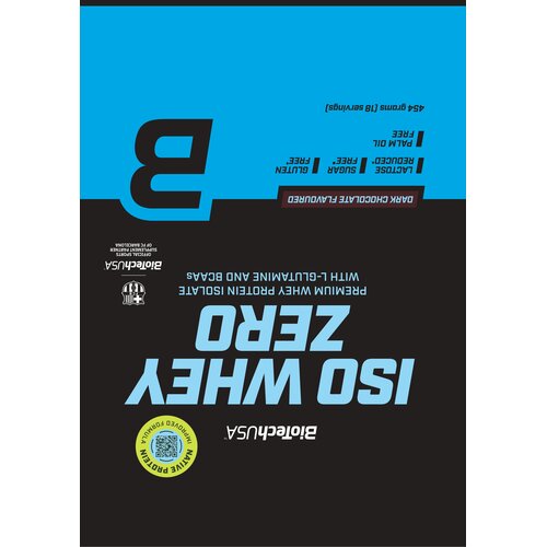 Odżywka białkowa BIOTECH Iso Whey Zero Ciemna czekolada (454 g) Bez cukru
