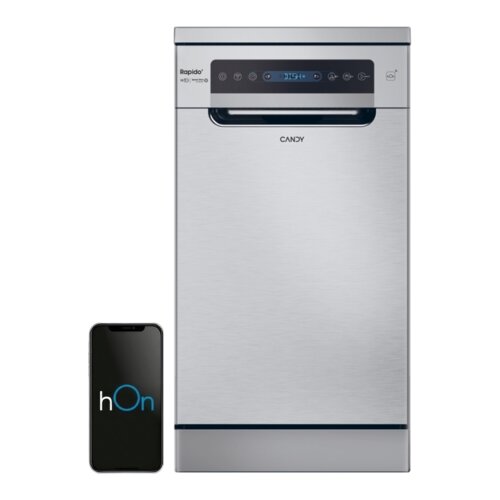 Zmywarka CANDY Rapido CF0C7SB0FX Wash&dry 35', Smart Sensor - czujnik załadunku, Smart Door - automatycznie otwierane drzwi, hOn