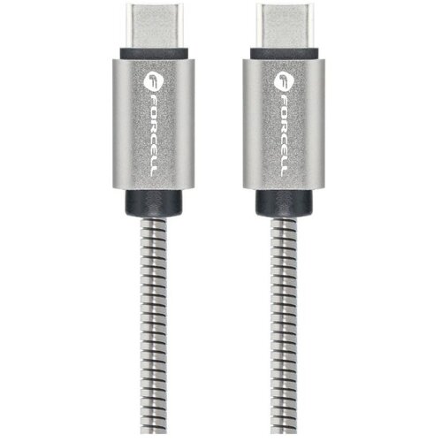 Kabel USB-C - USB-C FORCELL F-Energy C237 60W 1 m Srebrny