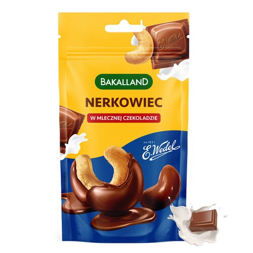 Orzechy nerkowca w mlecznej czekoladzie BAKALLAND (75 g)