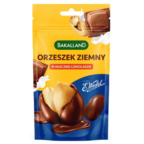 Orzechy ziemne w mlecznej czekoladzie BAKALLAND (72 g)