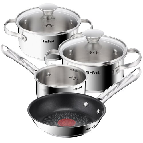 Zestaw TEFAL Minis (Garnek H8743155 14 cm + Garnek H8744255 16 cm + Patelnia H8730155 18 cm + Rondel H8742155 14 cm)