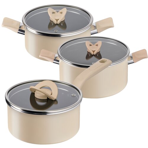 Zestaw TEFAL Blossom (Rondel z pokrywką G1672324 18 cm + Garnek z pokrywką G1674424 20 cm + Garnek z pokrywką G1674624 24 cm)