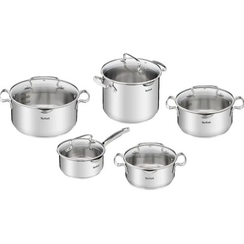 Zestaw garnków TEFAL Duetto+ G719SA74 (10 elementów) Stal nierdzewna 18/10 Indukcja Możliwość mycia w zmywarce