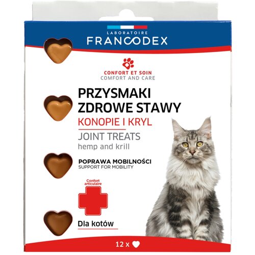 Przysmak dla kota FRANCODEX Na zdrowe stawy, kryl i olej konopny 18 g