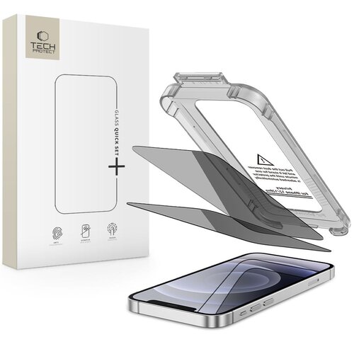 Szkło prywatyzujące TECH-PROTECT Quick Set Spy+ do Apple iPhone 12/12 Pro (2 szt.)