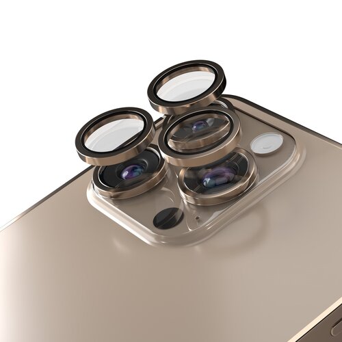 Szkło na aparat ETTERI Camera Lens Protector do Apple iPhone 16 Pro/16 Pro Max Złoty