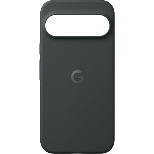 Czarne etui z wycięciem na aparat, na środku widoczne logo "G".