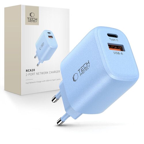 Ładowarka sieciowa TECH-PROTECT NCA20 PD 20W/QC3.0 Jasnoniebieski