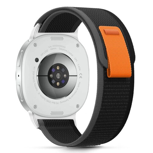 Pasek TECH-PROTECT Nylon Stripe do Samsung Galaxy Watch 8/Classic (40/44/46 mm) Czarno-pomarańczowy