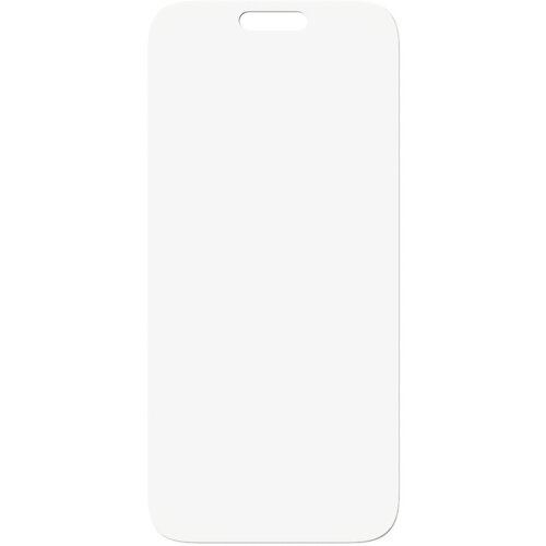 Na zdjęciu widoczne jest szkło hartowane o prostokątnym kształcie z zaokrąglonymi rogami, przeznaczone do telefonu Apple iPhone 17 Pro Max. Produkt jest przezroczysty z wycięciem na górze.