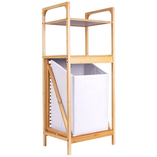 Półka łazienkowa z koszem na pranie BATHROOM SOLUTIONS 40 x 30 x 95 cm Bambus