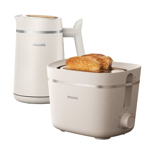 Czajnik PHILIPS Eco Conscious HD9365/10 + Toster PHILIPS Eco Conscious HD2640/10 Biały Mat