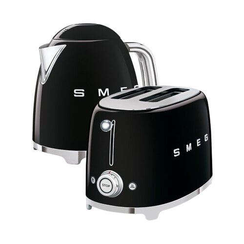 Czajnik SMEG KLF03BLEU Czarny + Toster SMEG TSF01BLEU Czarny
