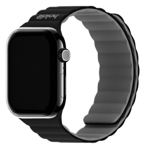 Pasek HOLDIT Silicone do Apple Watch 4/5/6/7/8/9/10/SE (40/41/42 mm) Czarno-szary