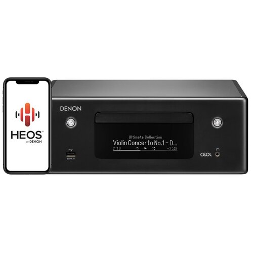 Amplituner Stereo DENON RCD-N10 Czarny, Odtwarzacz CD, Tuner AM/FM, Bluetooth, Wi-Fi, AirPlay2, Multiroom HEOS