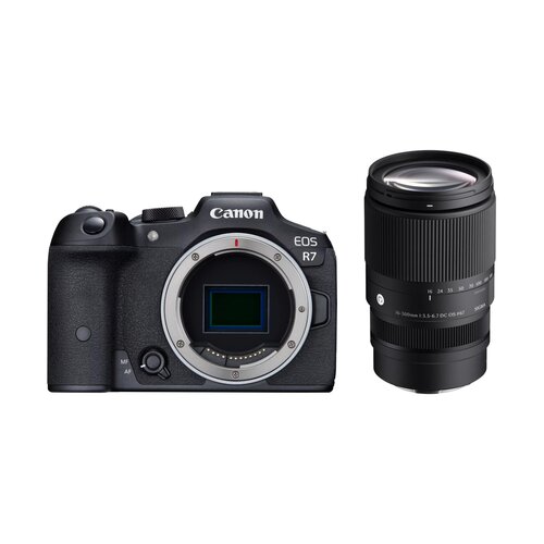 Aparat CANON EOS R7 Body Czarny, 32.5Mpix, 4K60, Dual Pixel CMOS AF II + Obiektyw SIGMA C 16-300 mm f/3.5-6.7 DC OS do Canon RF