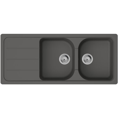 Zlewozmywak dwukomorowy z ociekaczem HANSGROHE S52 43348290 Kamienny szary 50x116