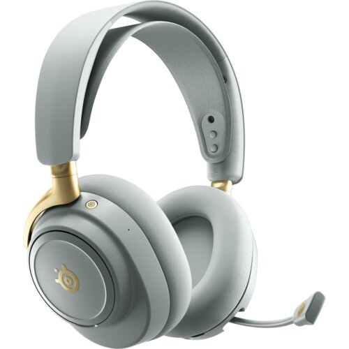 Słuchawki STEELSERIES Arctis Nova Elite Bezprzewodowe, Nauszne, ANC, Dźwięk przestrzenny Szaro-złoty