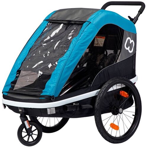 Przyczepka rowerowa HAMAX Avenida Twin 45kg Pasy Niebieski